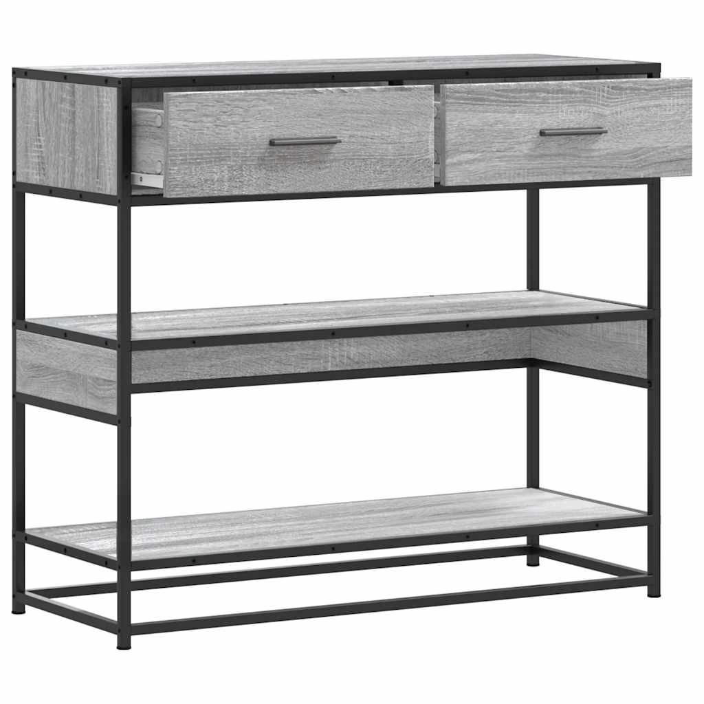 Table console sonoma gris 90x35x80 cm bois d'ingénierie - XIOS