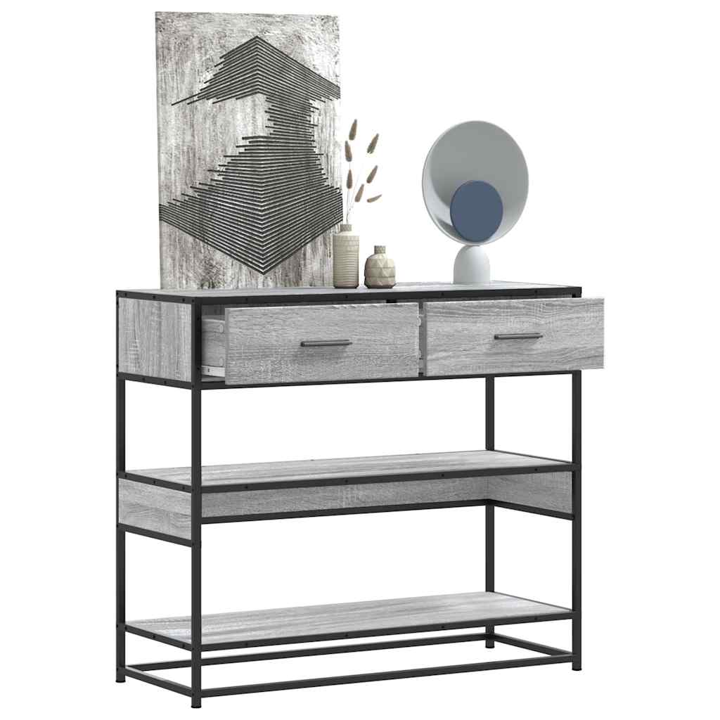 Table console sonoma gris 90x35x80 cm bois d'ingénierie - XIOS