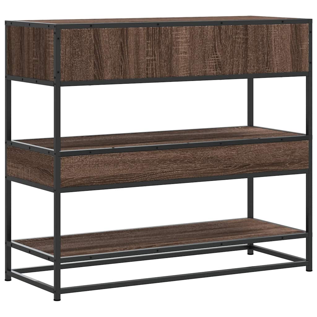 Table console chêne marron 90x35x80 cm bois d'ingénierie - XIOS