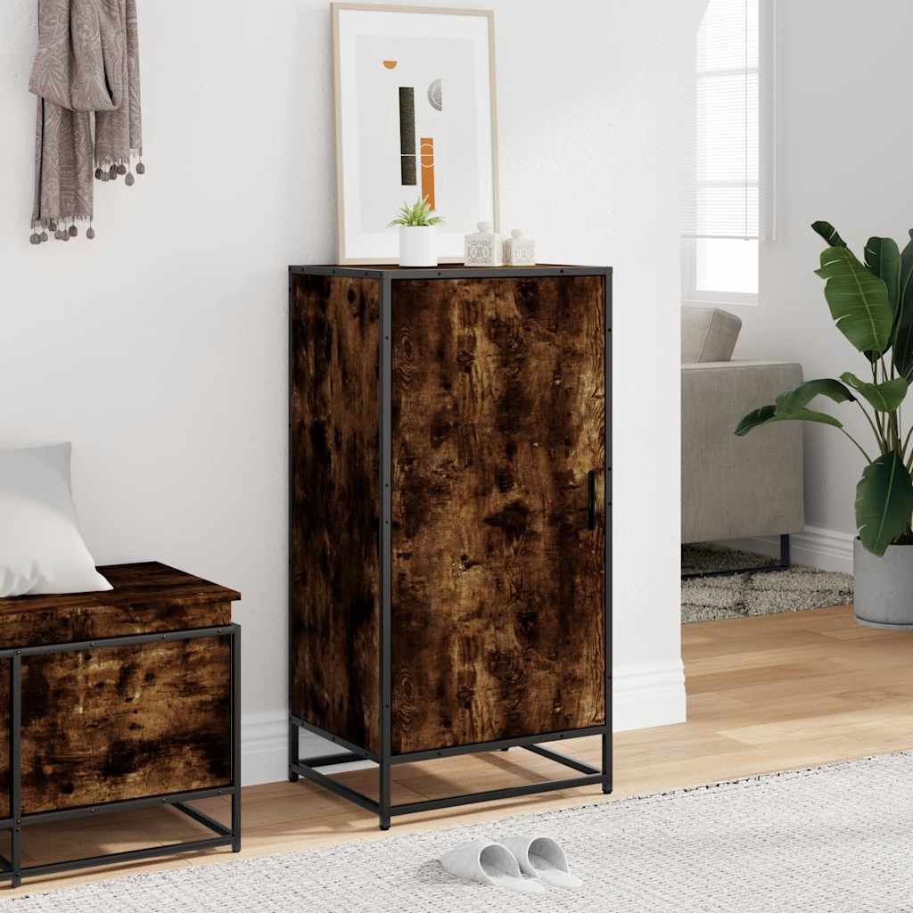 Étagère à chaussures chêne fumé 48x38x97,5 cm bois d'ingénierie - XIOS