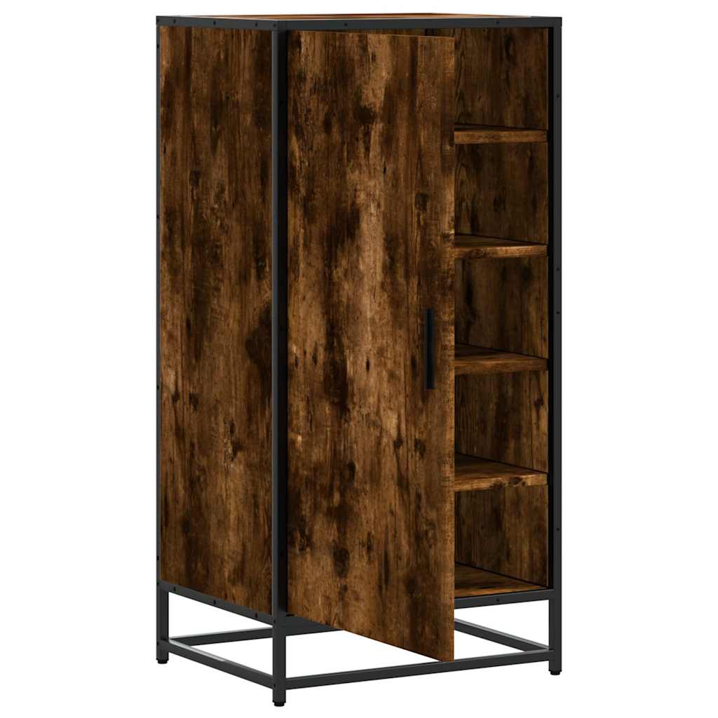 Étagère à chaussures chêne fumé 48x38x97,5 cm bois d'ingénierie - XIOS