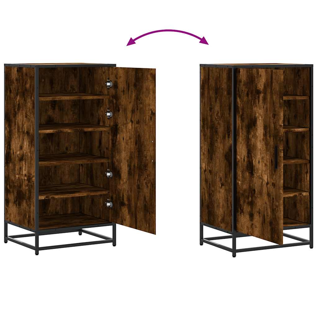 Étagère à chaussures chêne fumé 48x38x97,5 cm bois d'ingénierie - XIOS