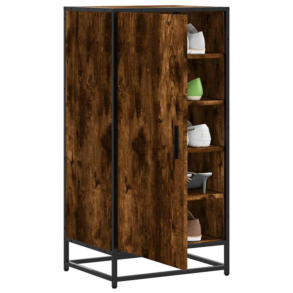 Étagère à chaussures chêne fumé 48x38x97,5 cm bois d'ingénierie - XIOS
