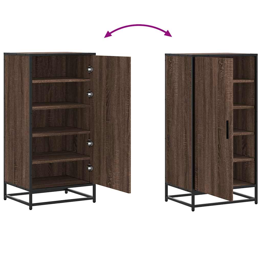 Étagère à chaussures chêne marron 48x38x97,5 cm bois ingénierie - XIOS
