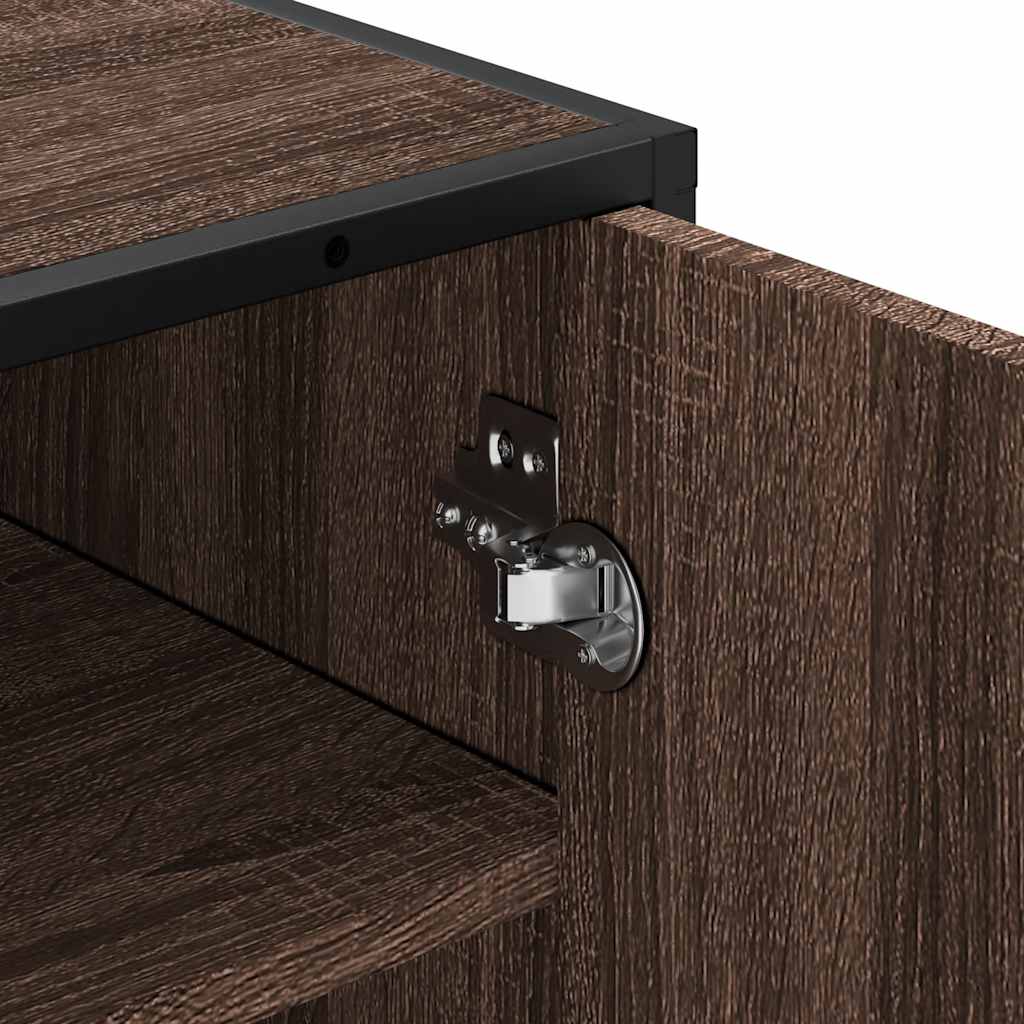 Étagère à chaussures chêne marron 48x38x97,5 cm bois ingénierie - XIOS