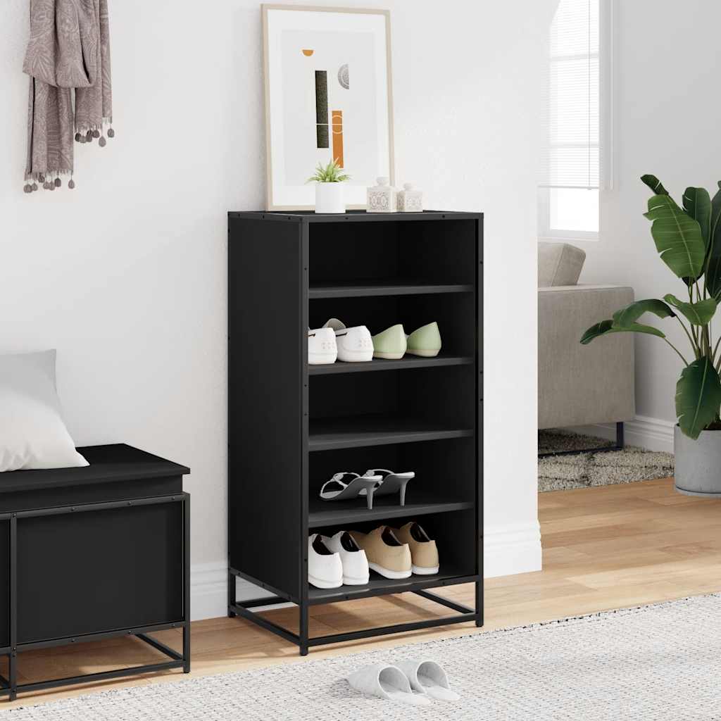 Étagère à chaussures noir 48x38x97,5 cm bois d'ingénierie - XIOS