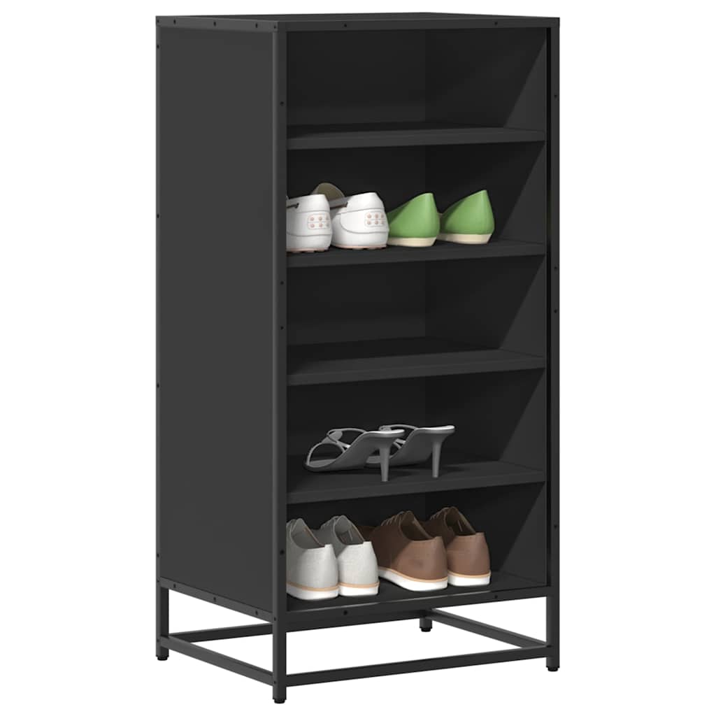 Étagère à chaussures noir 48x38x97,5 cm bois d'ingénierie - XIOS
