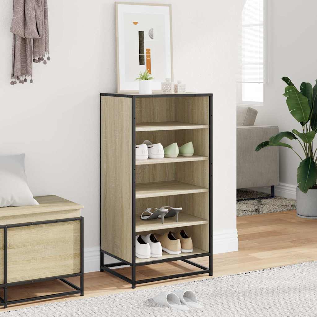 Étagère à chaussures chêne sonoma 48x38x97,5 cm bois ingénierie - XIOS