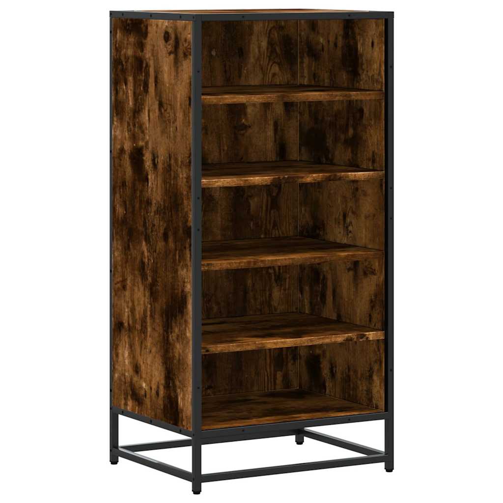 Étagère à chaussures chêne fumé 48x38x97,5 cm bois d'ingénierie - XIOS