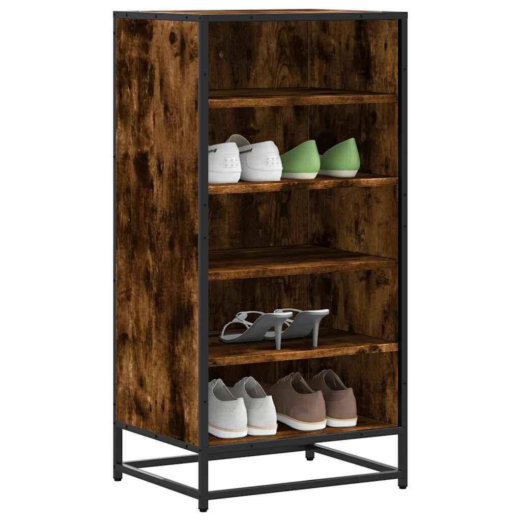 Étagère à chaussures chêne fumé 48x38x97,5 cm bois d'ingénierie - XIOS