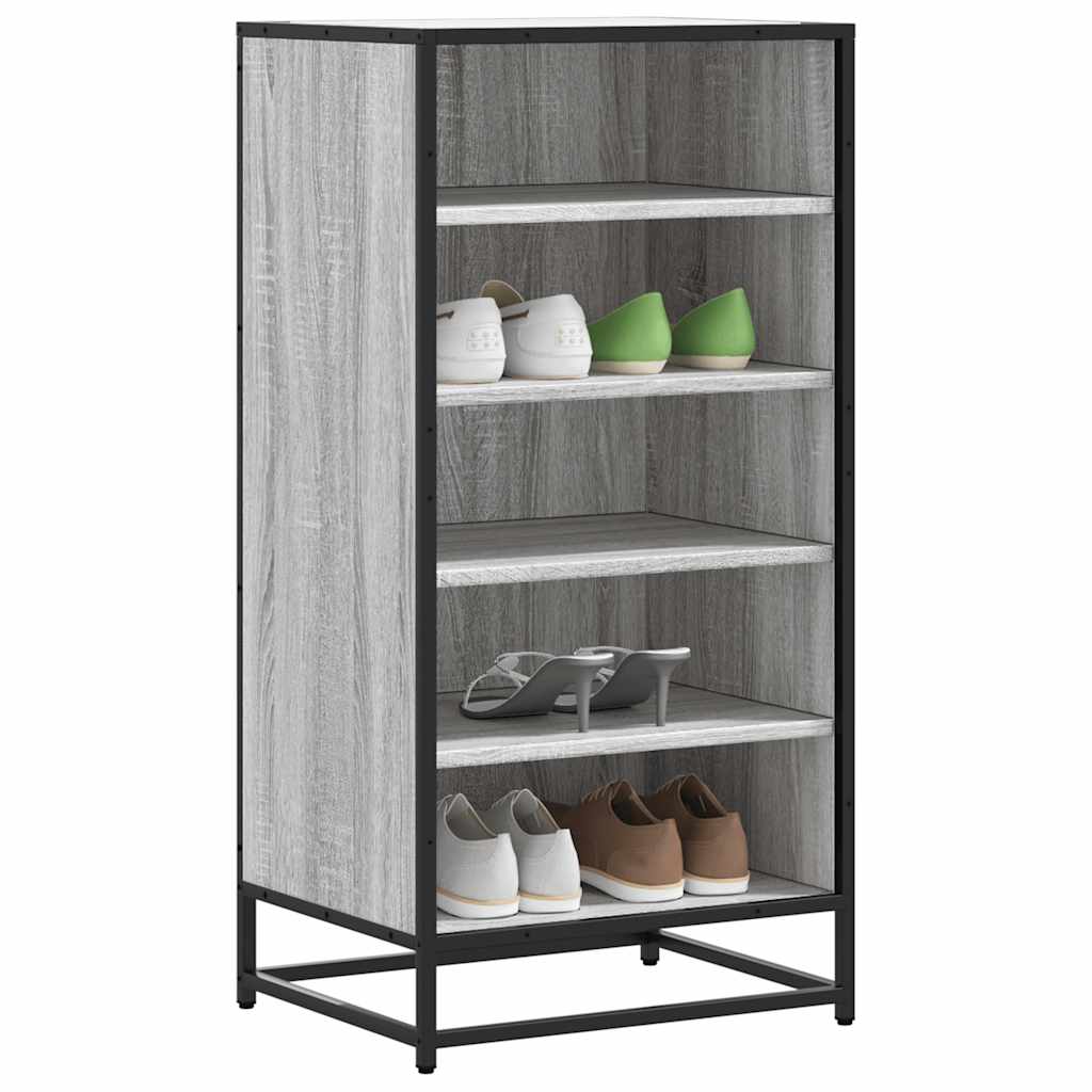 Étagère à chaussures sonoma gris 48x38x97,5cm bois d'ingénierie - XIOS