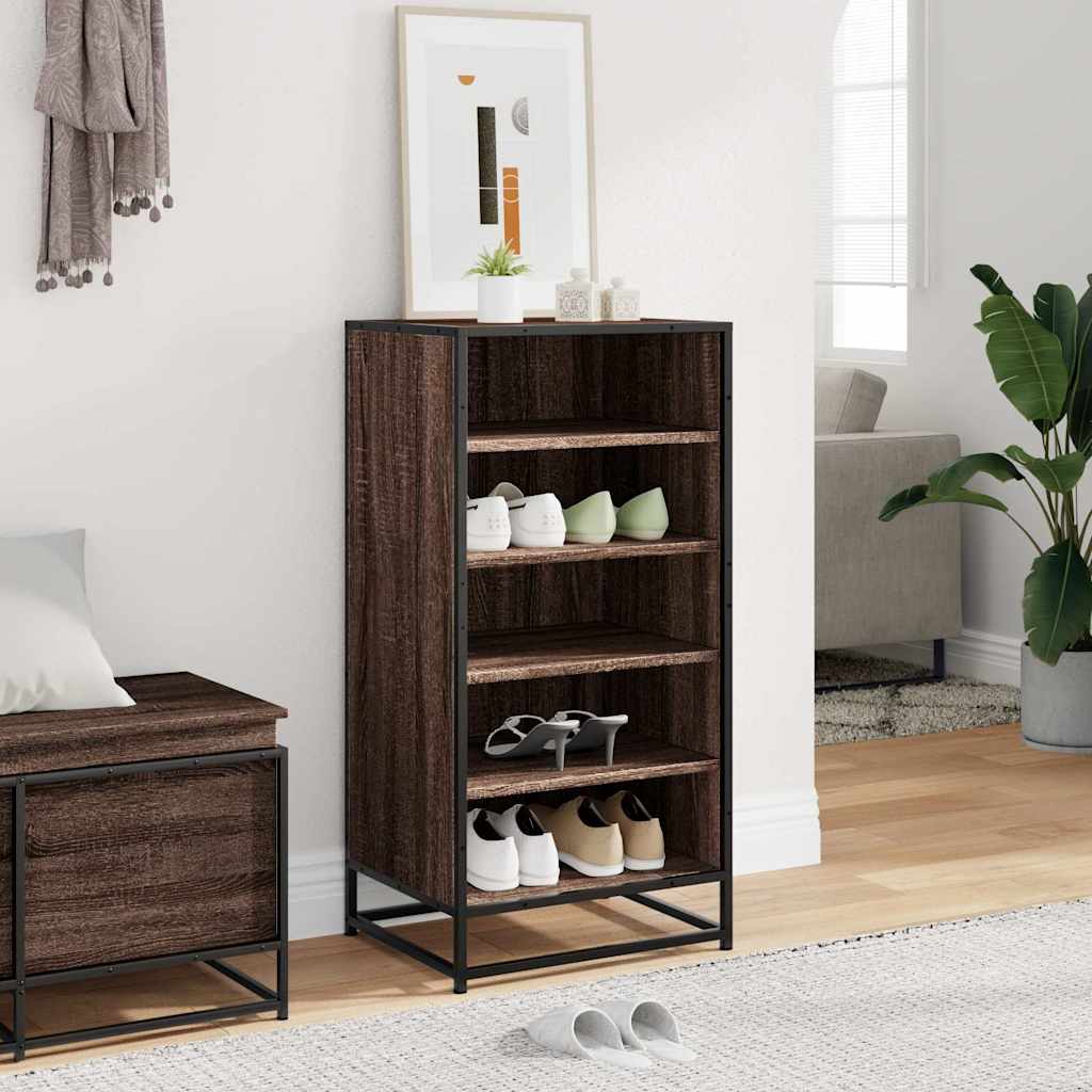 Étagère à chaussures chêne marron 48x38x97,5 cm bois ingénierie - XIOS