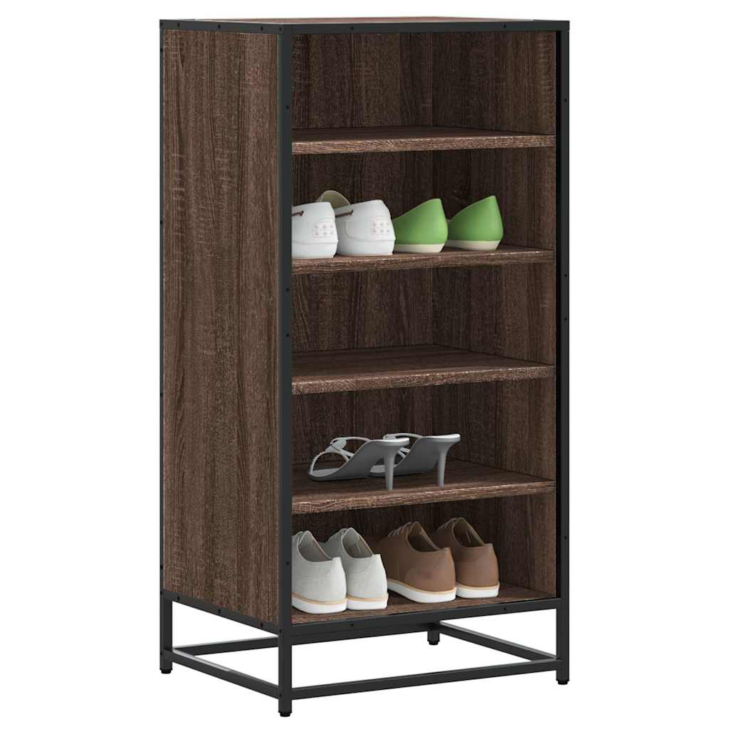 Étagère à chaussures chêne marron 48x38x97,5 cm bois ingénierie - XIOS