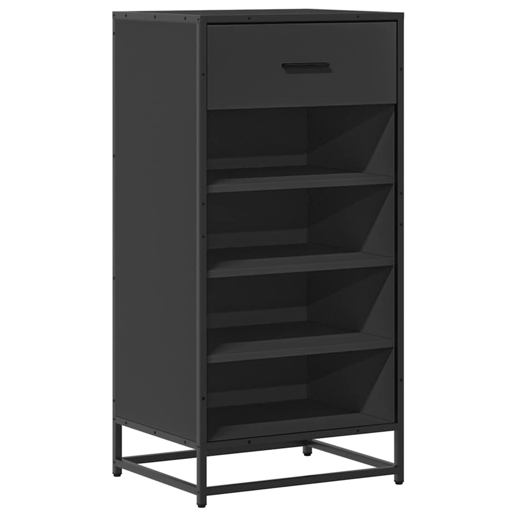 Étagère à chaussures noir 48x38x97,5 cm bois d'ingénierie - XIOS