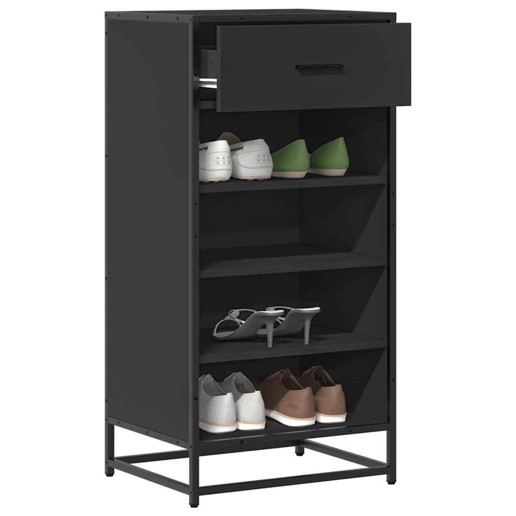 Étagère à chaussures noir 48x38x97,5 cm bois d'ingénierie - XIOS