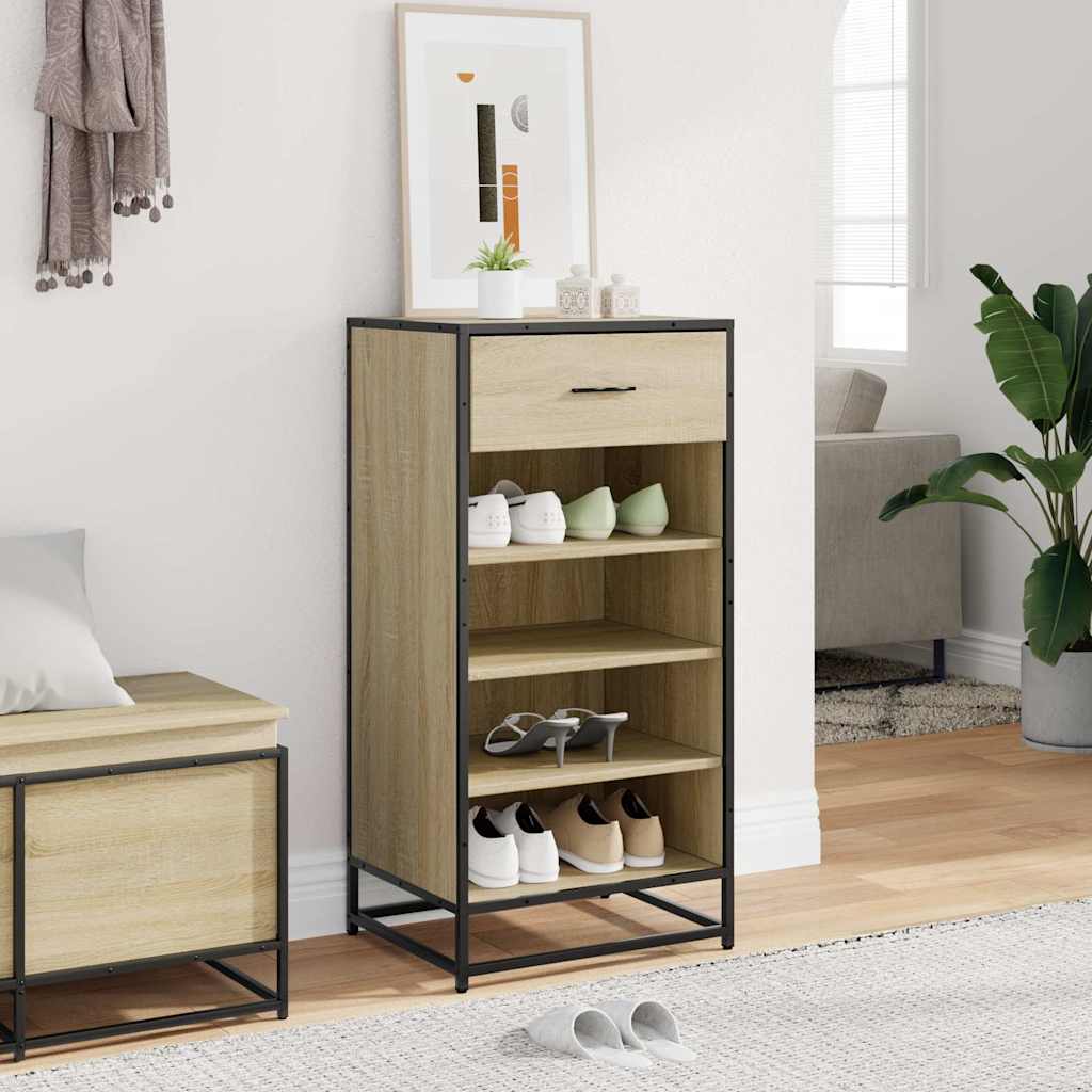Étagère à chaussures chêne sonoma 48x38x97,5 cm bois ingénierie - XIOS
