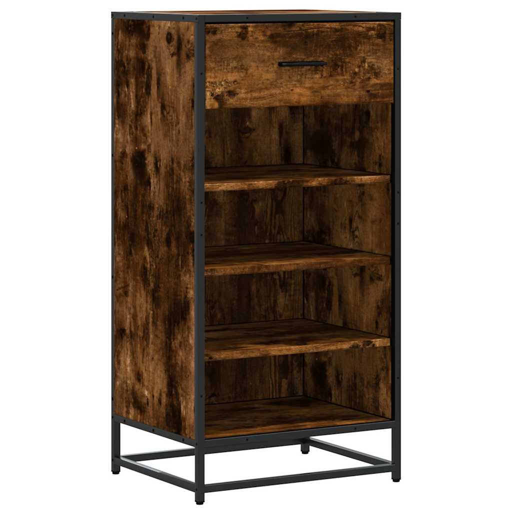 Étagère à chaussures chêne fumé 48x38x97,5 cm bois d'ingénierie - XIOS