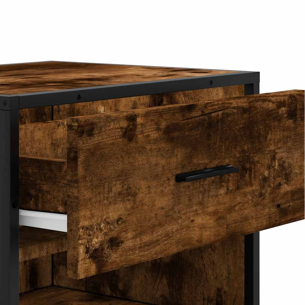 Étagère à chaussures chêne fumé 48x38x97,5 cm bois d'ingénierie - XIOS