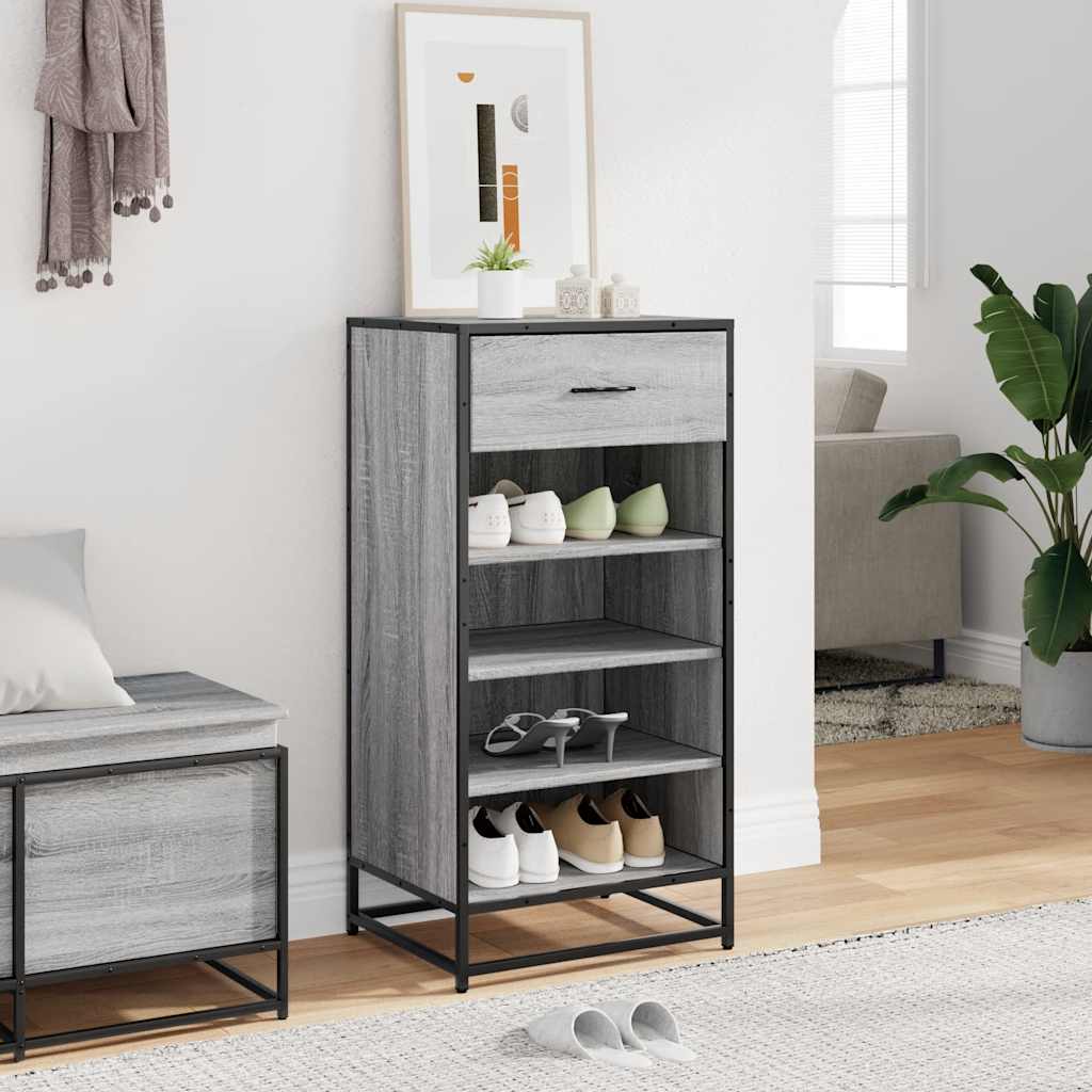 Étagère à chaussures sonoma gris 48x38x97,5 cm bois ingénierie - XIOS