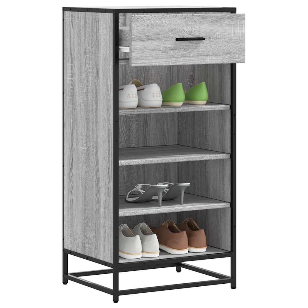 Étagère à chaussures sonoma gris 48x38x97,5 cm bois ingénierie - XIOS