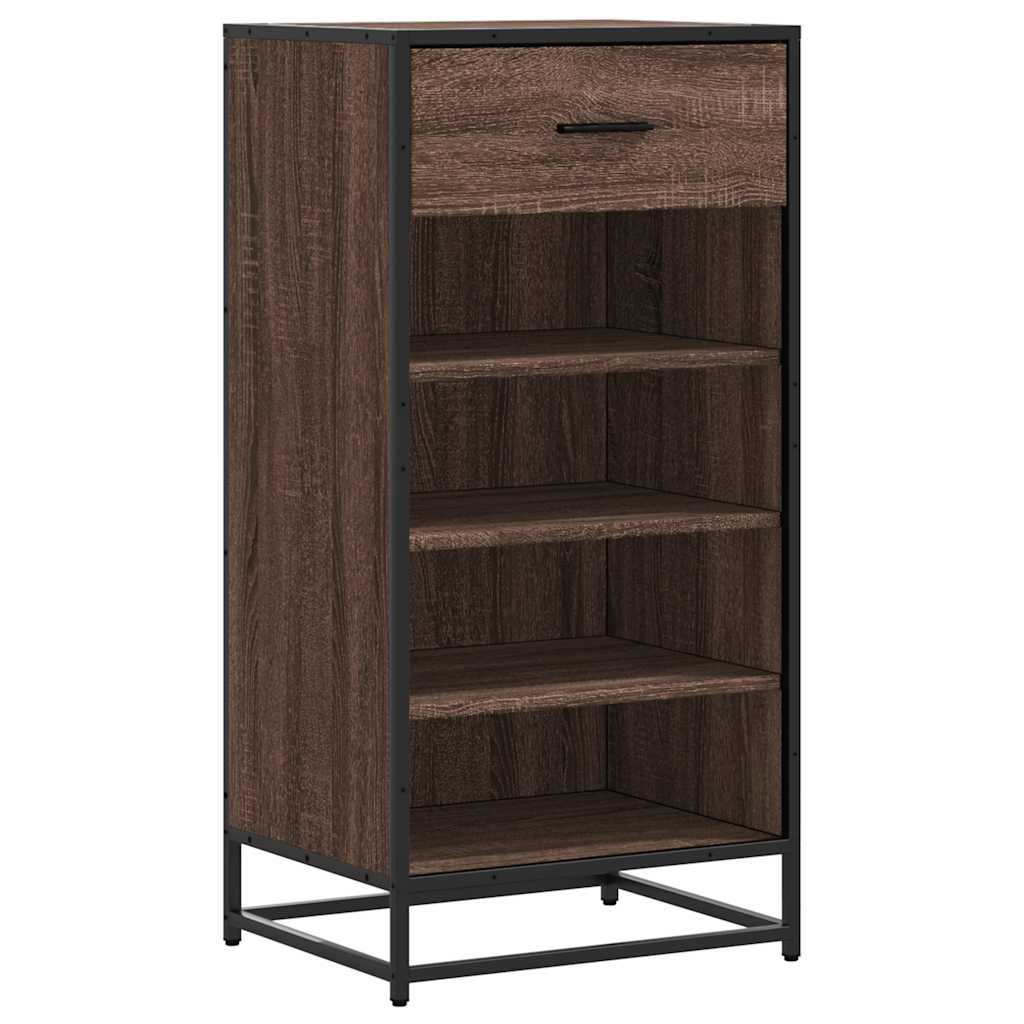 Étagère à chaussures chêne marron 48x38x97,5 cm bois ingénierie - XIOS