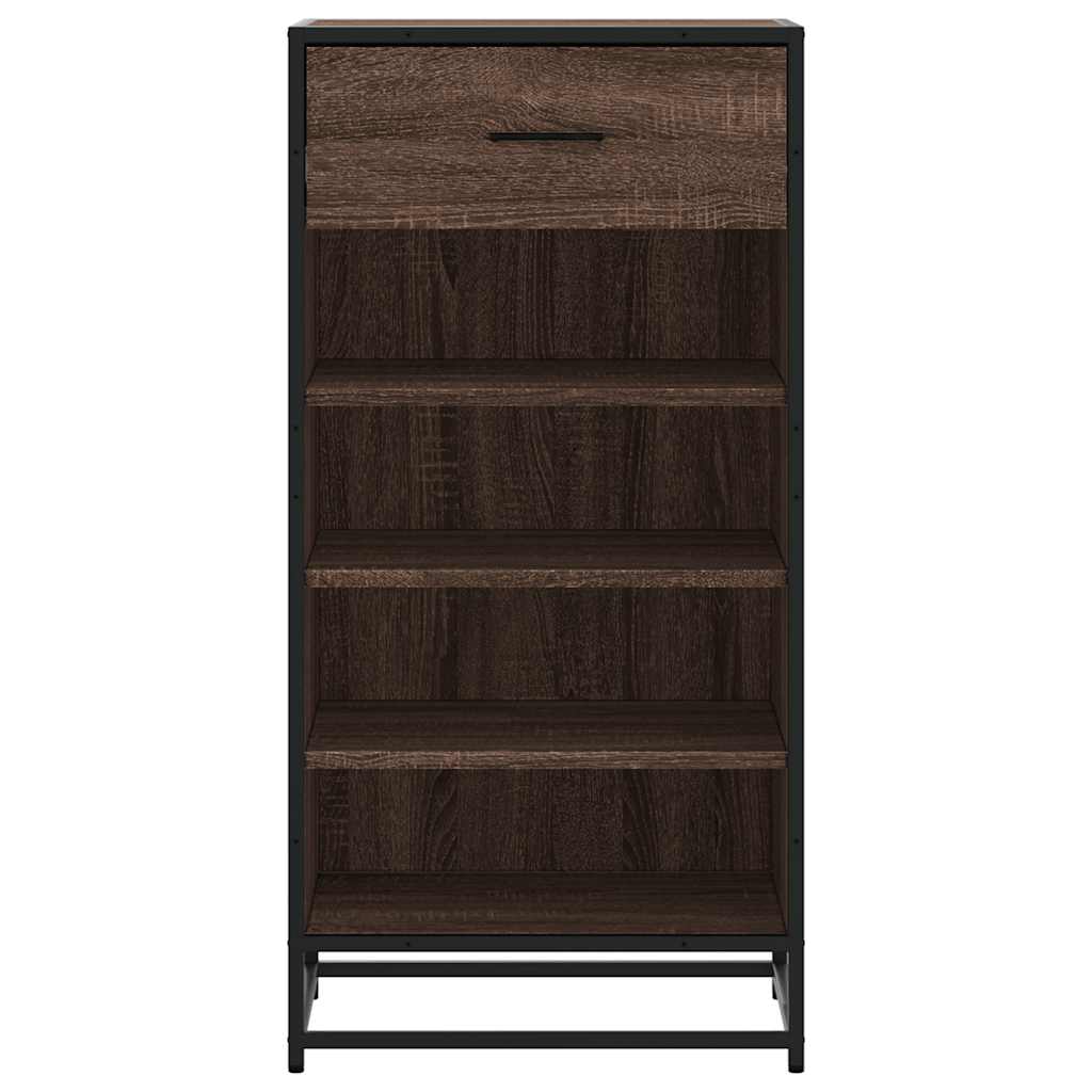 Étagère à chaussures chêne marron 48x38x97,5 cm bois ingénierie - XIOS
