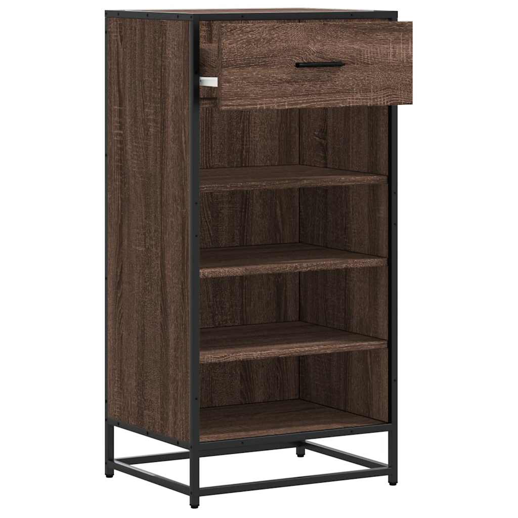 Étagère à chaussures chêne marron 48x38x97,5 cm bois ingénierie - XIOS