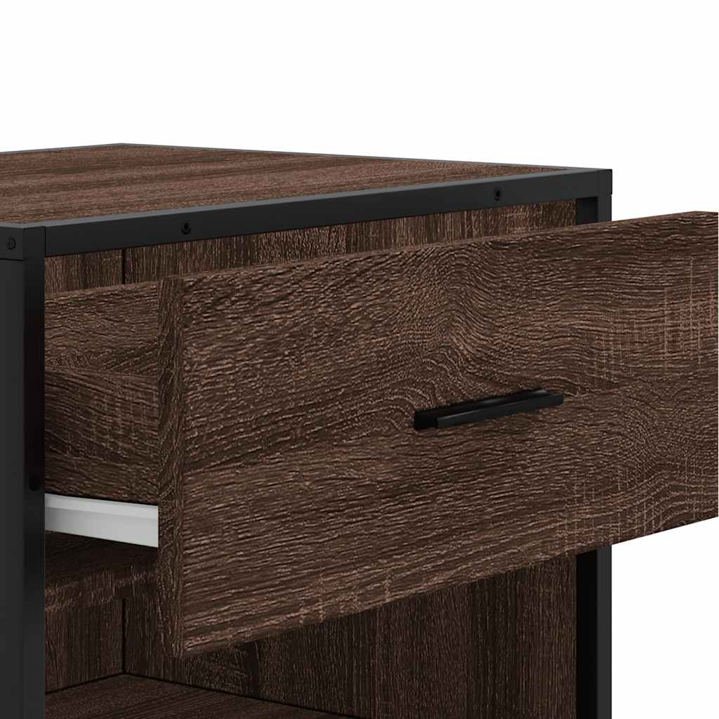 Étagère à chaussures chêne marron 48x38x97,5 cm bois ingénierie - XIOS