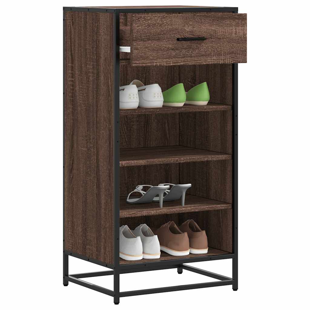 Étagère à chaussures chêne marron 48x38x97,5 cm bois ingénierie - XIOS