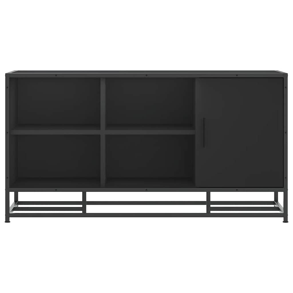 Banc à chaussures noir 100x40x53,5cm bois d'ingénierie et métal - XIOS
