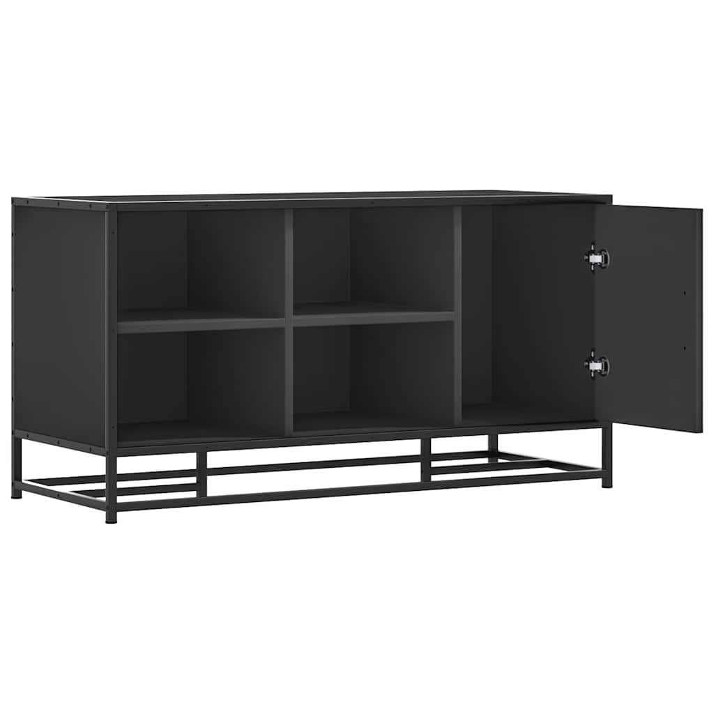 Banc à chaussures noir 100x40x53,5cm bois d'ingénierie et métal - XIOS
