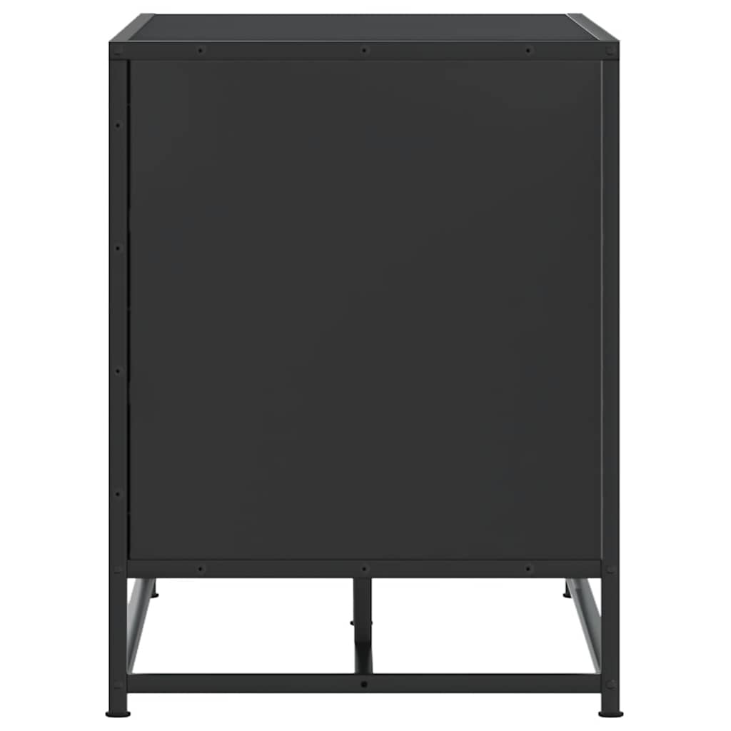Banc à chaussures noir 100x40x53,5cm bois d'ingénierie et métal - XIOS