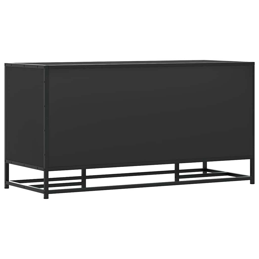 Banc à chaussures noir 100x40x53,5cm bois d'ingénierie et métal - XIOS