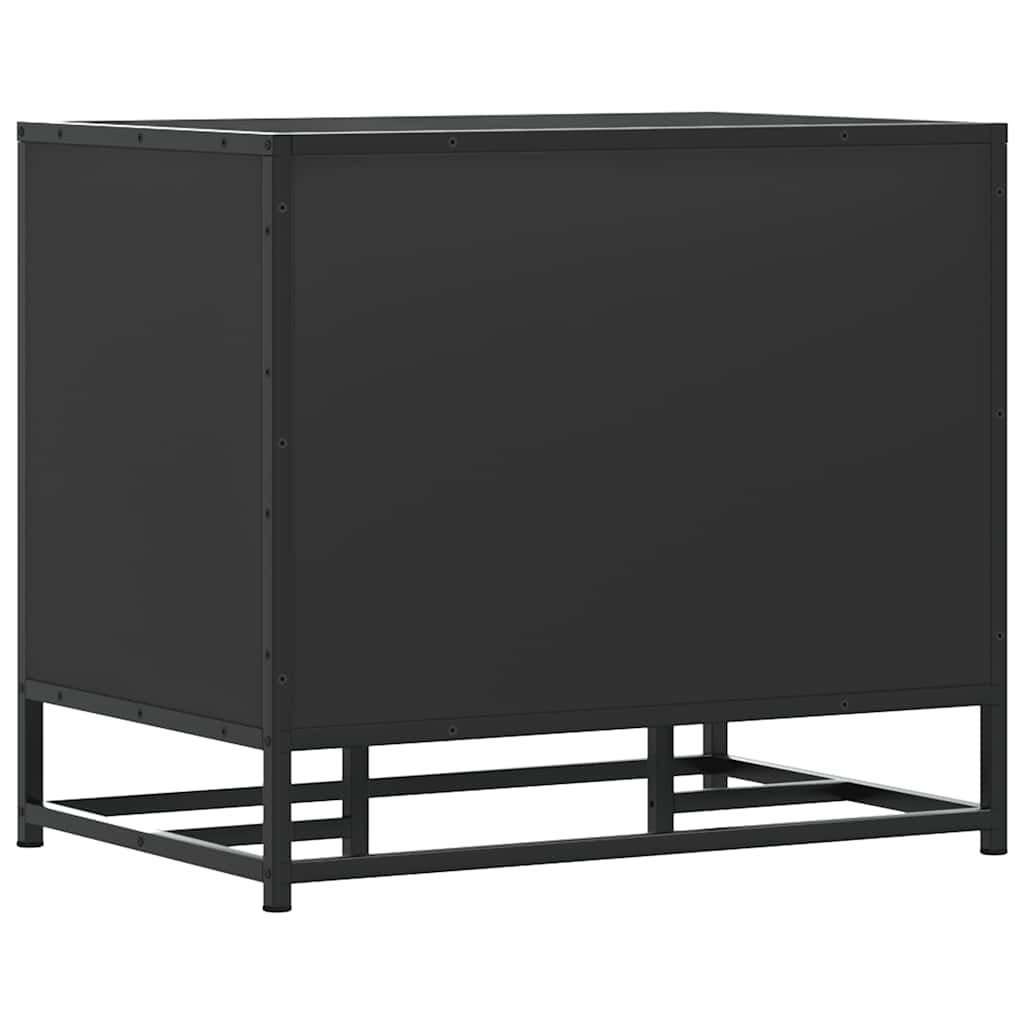 Banc à chaussures noir 60x40x53,5 cm bois d'ingénierie et métal - XIOS