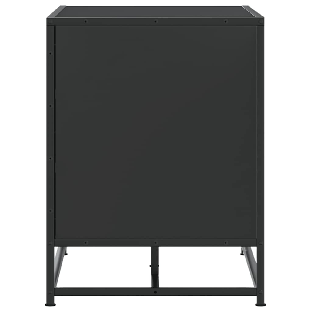 Banc à chaussures noir 80x40x53,5 cm bois d'ingénierie et métal - XIOS