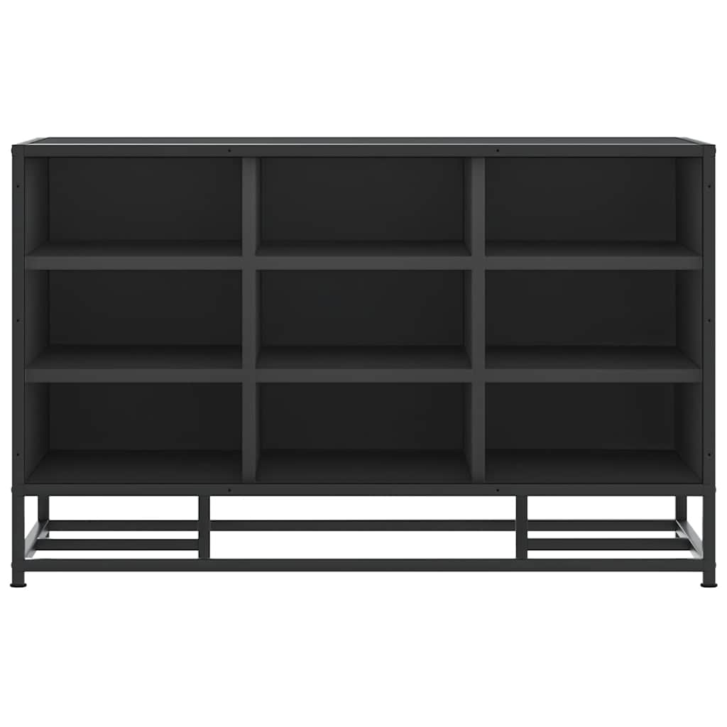 Banc à chaussures noir 84x40x53,5 cm bois d'ingénierie et métal - XIOS