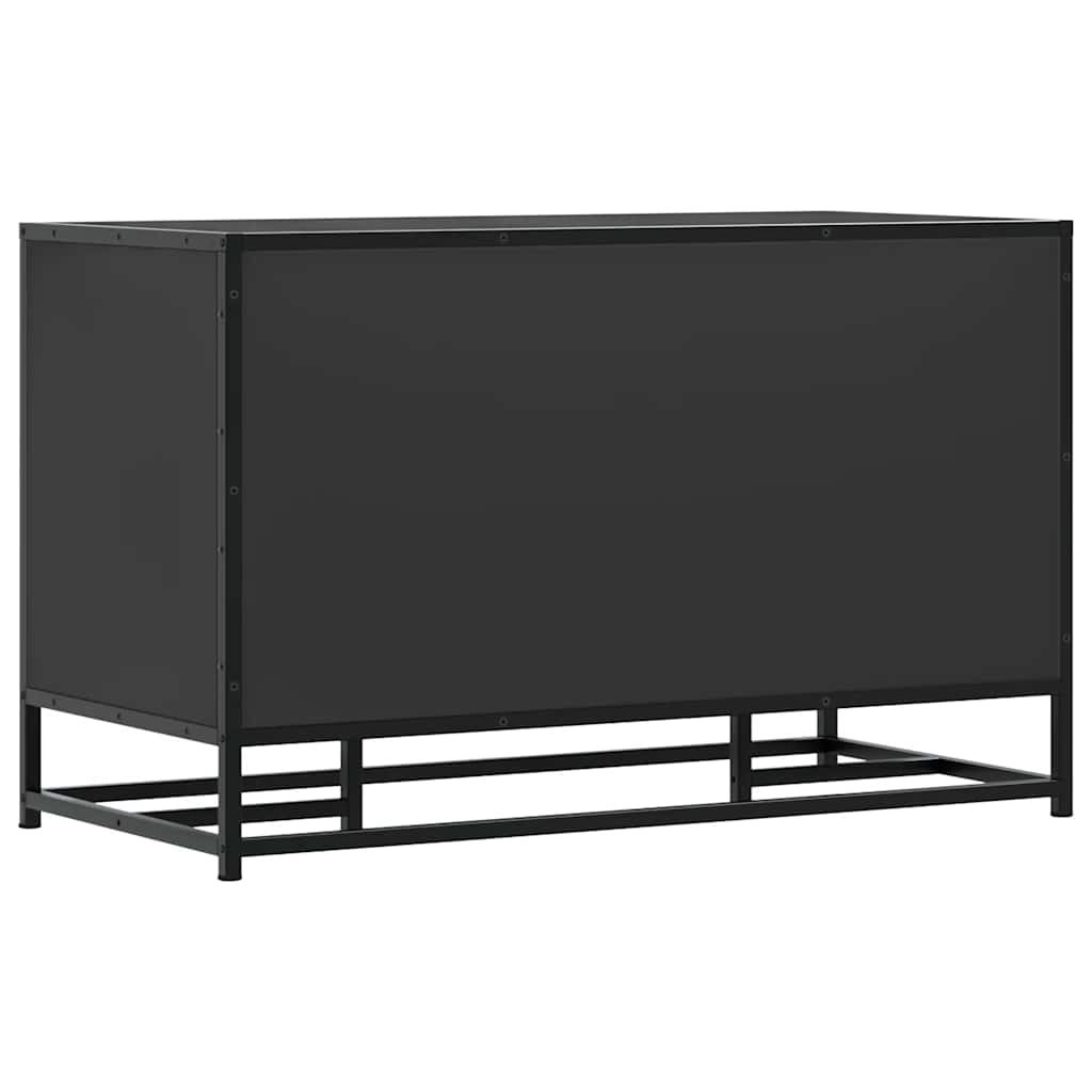 Banc à chaussures noir 84x40x53,5 cm bois d'ingénierie et métal - XIOS