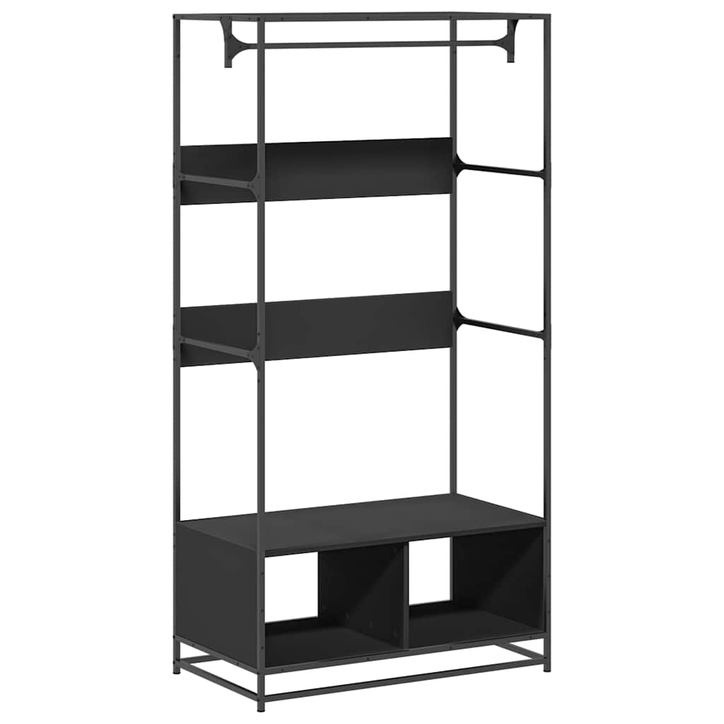 Armoire noir 90x50x180 cm bois d’ingénierie - XIOS