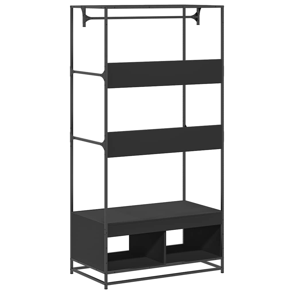 Armoire noir 90x50x180 cm bois d’ingénierie - XIOS