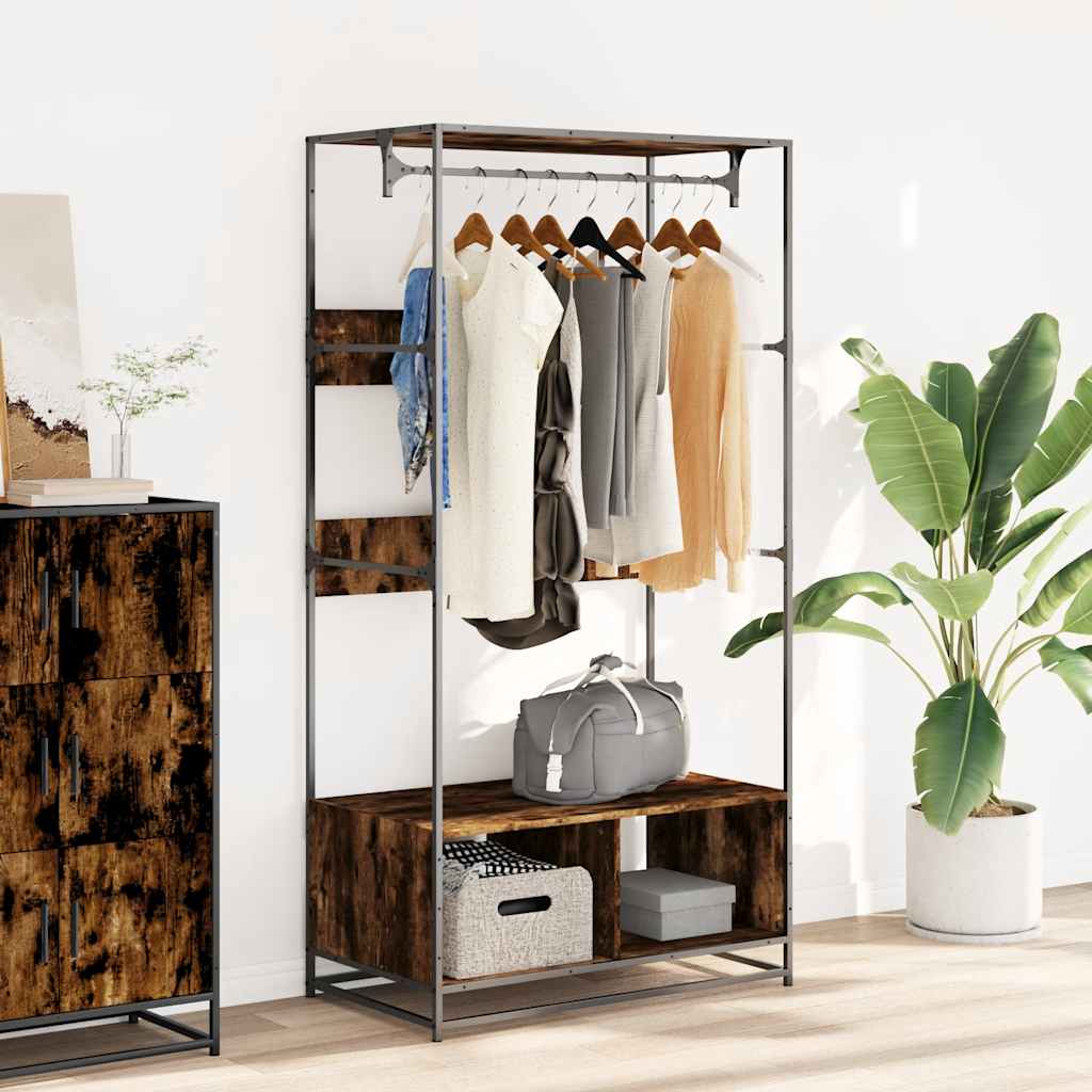 Armoire chêne fumé 90x50x180 cm bois d'ingénierie - XIOS