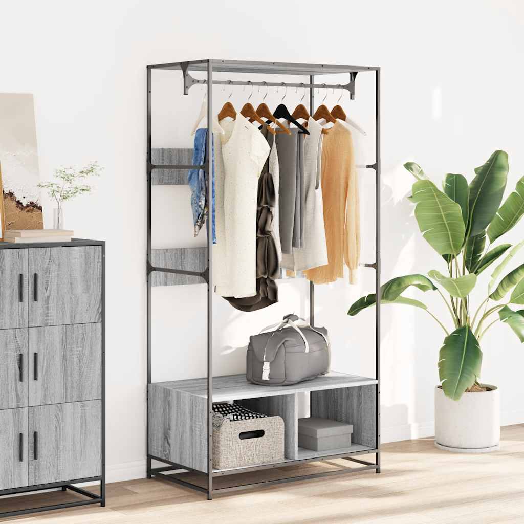 Armoire sonoma gris 90x50x180 cm bois d'ingénierie - XIOS
