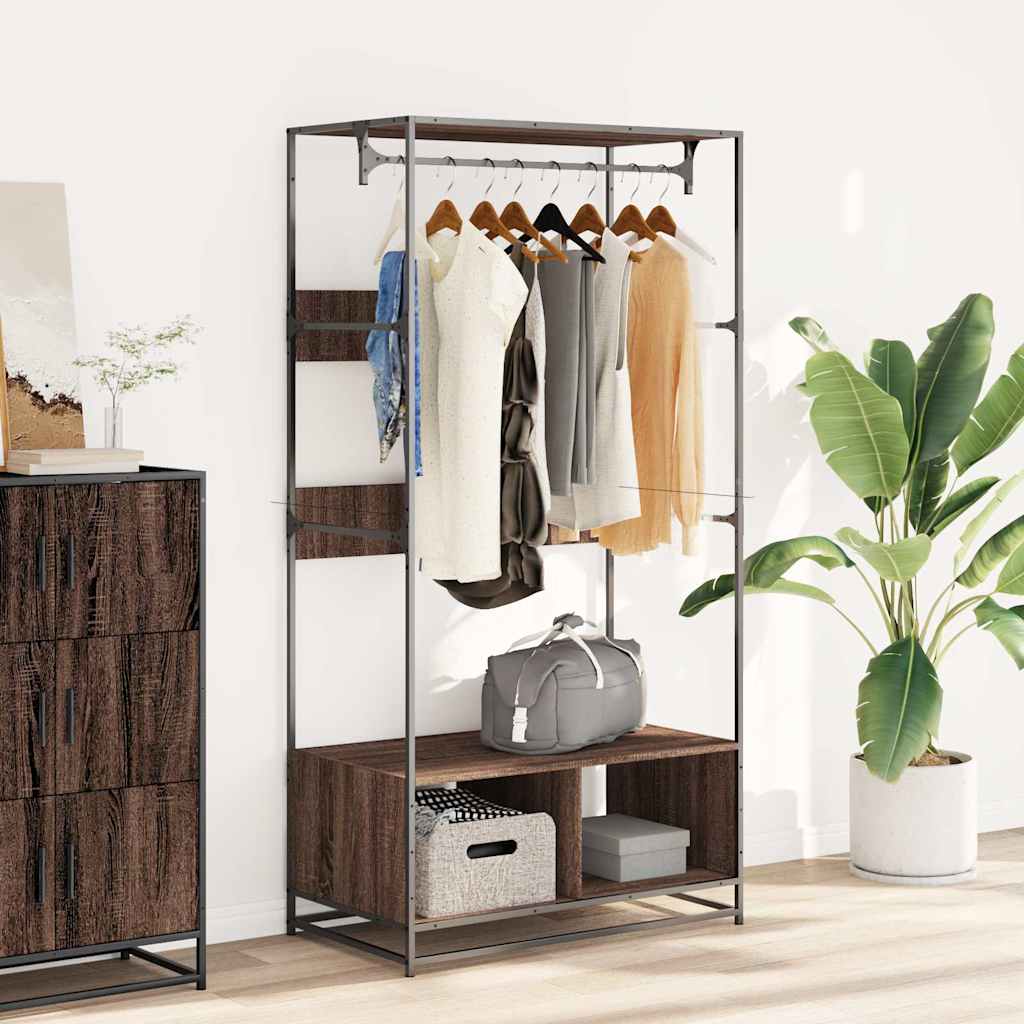 Armoire chêne marron 90x50x180 cm bois d'ingénierie - XIOS