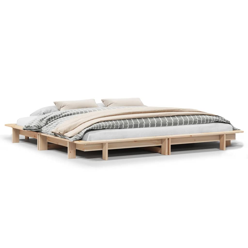 Cadre de lit sans matelas 160x200 cm bois massif de pin