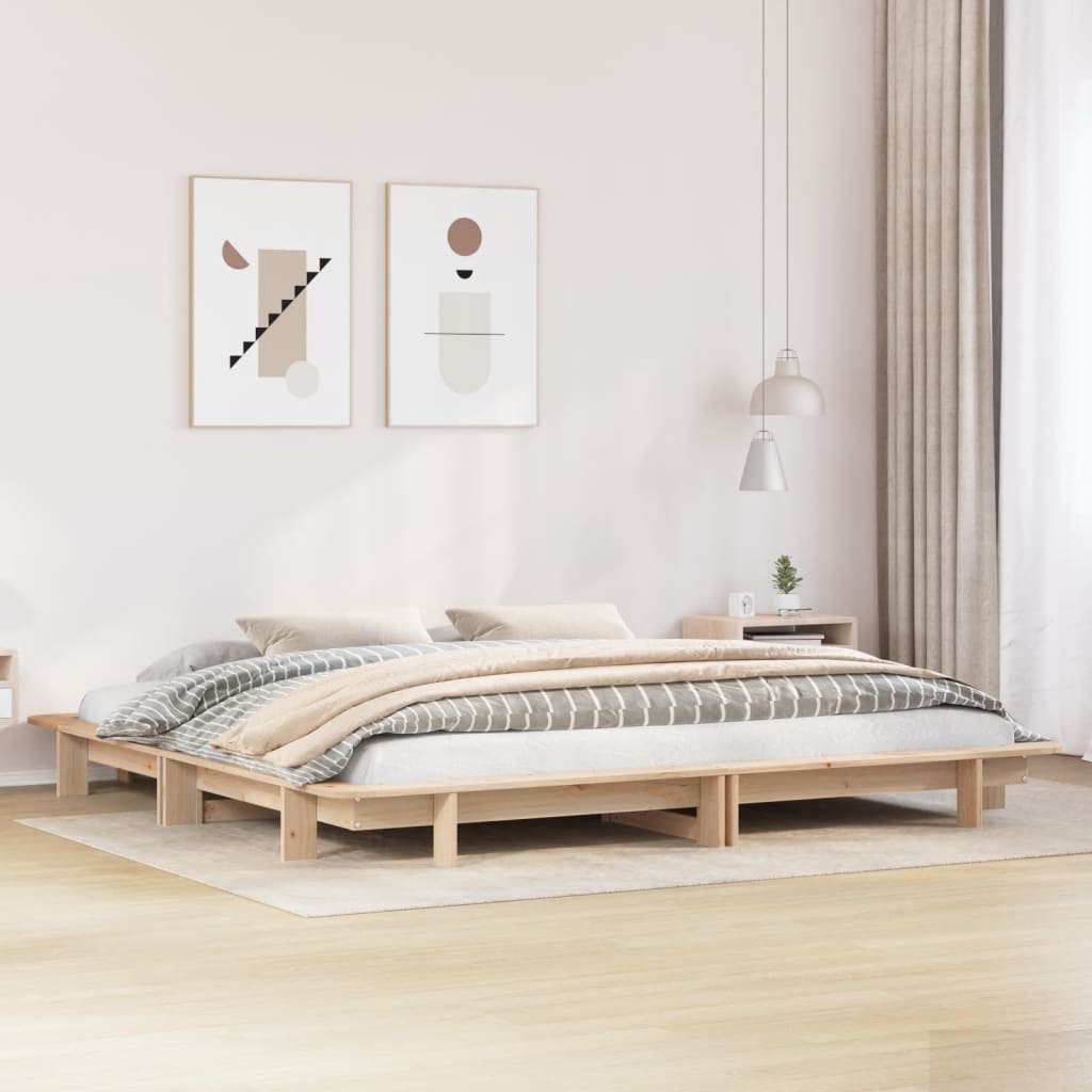 Cadre de lit sans matelas 160x200 cm bois massif de pin