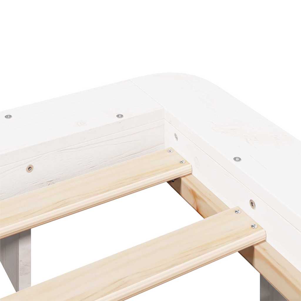 Cadre de lit sans matelas blanc 150x200 cm bois de pin massif - XIOS