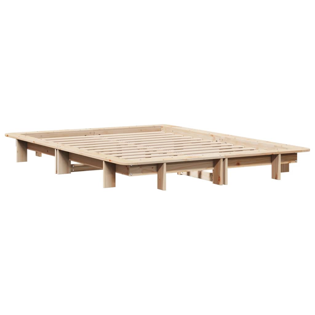 Cadre de lit sans matelas 120x200 cm bois de pin massif - XIOS