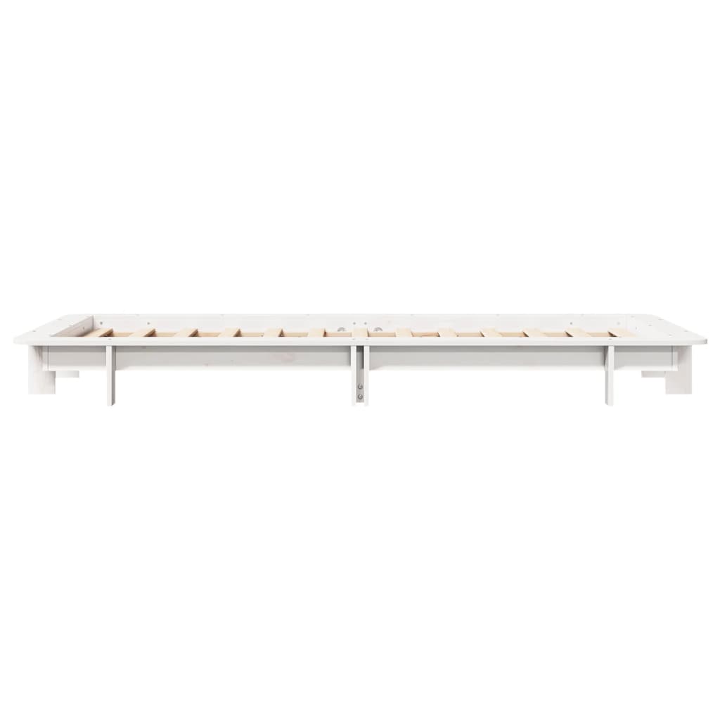 Cadre de lit sans matelas blanc 100x200 cm bois de pin massif - XIOS