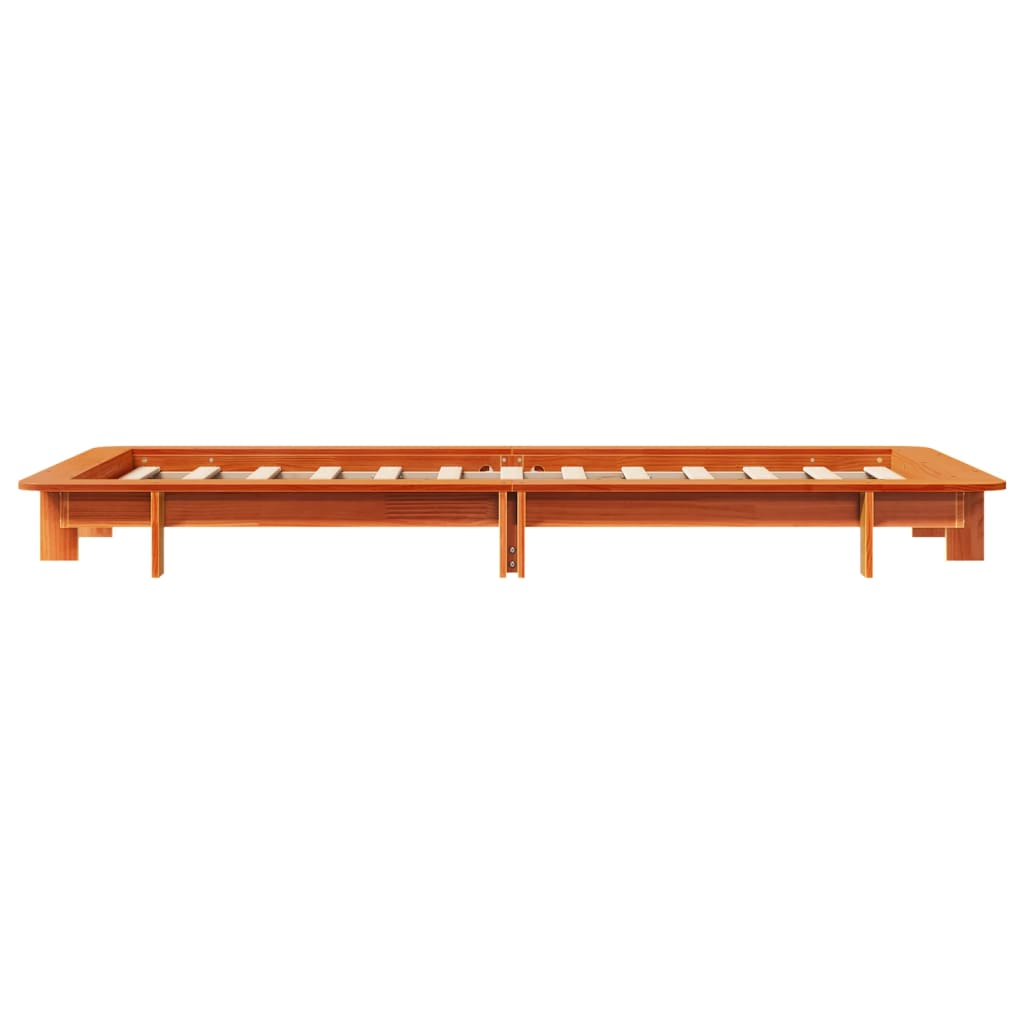 Cadre de lit sans matelas cire marron 100x200cm bois pin massif - XIOS