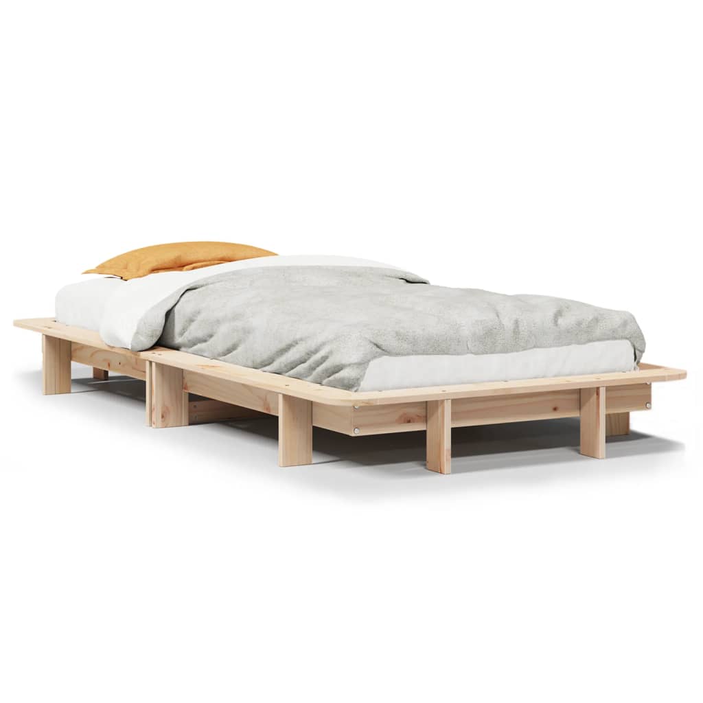 Cadre de lit sans matelas 90x200 cm bois de pin massif - XIOS