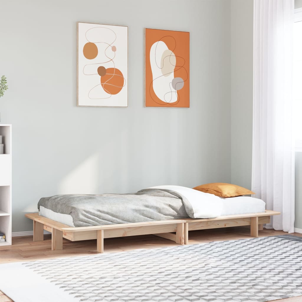 Cadre de lit sans matelas 90x200 cm bois de pin massif - XIOS